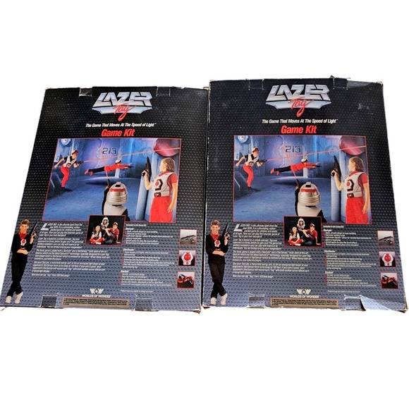 2 Set Lazer Tag Worlds Wonder 1986 Kit Guns Sensors Retro Vintage 80s Toy Game - Picture 2 of 8